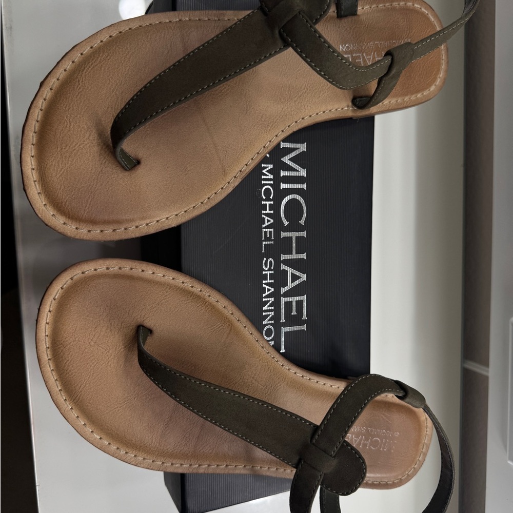 Michael Shannon Tan and Olive Sandals